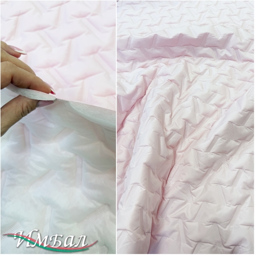 Ткань курточная стеганная цвета сахарной ваты 