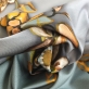 Джерси вискозное стрейч принт Blumarine цветы на сером фоне