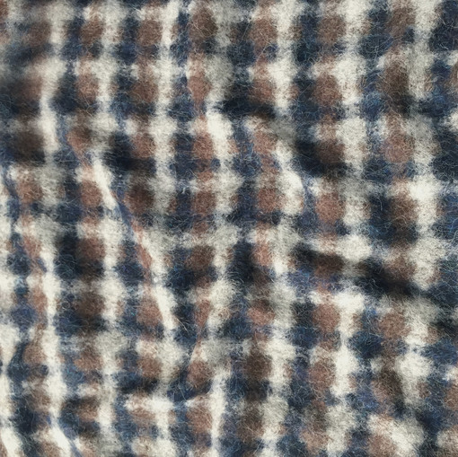 Ткань пальтовая  Burberry темно-серая клетка с мохером