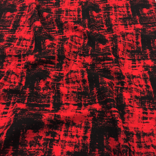 Пальтовая ткань теплая двусторонняя черно-красного цвета