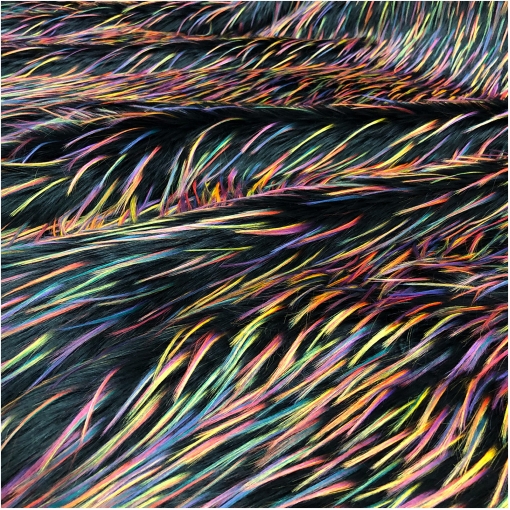 Мех искусственный стрейч на трикотажной основе ворс 5 см с разноцветными вкраплениями