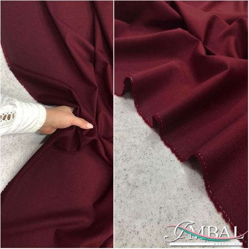 Ткань костюмная шерстяная стрейч Valentino темно-бордового цвета