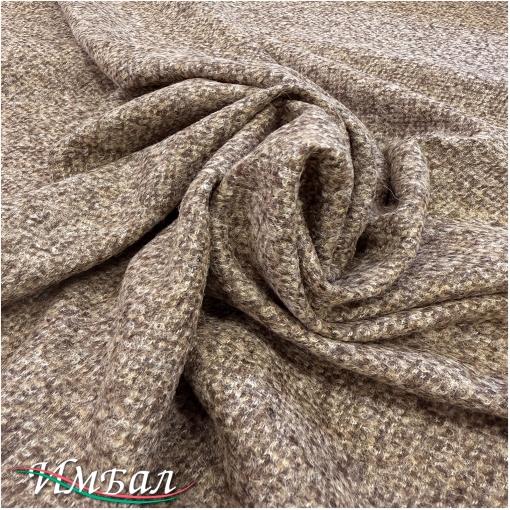 Твид костюмно-пальтовый букле шерсть с кашемиром Prada бежево-песочная кашка