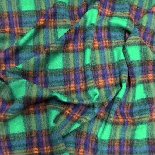 Ткань пальтовая мягкая Burberry стрейч крупная клетка на трикотажной основе 
