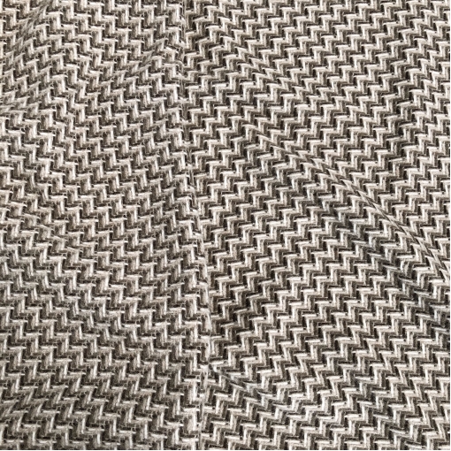 Ткань пальтовая двухсторонняя дизайн Chanel плетёные зигзаги в кофейно-бисквитных тонах