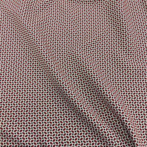 Жаккард хлопковый стрейч Gucci мелкая геометрия винного цвета