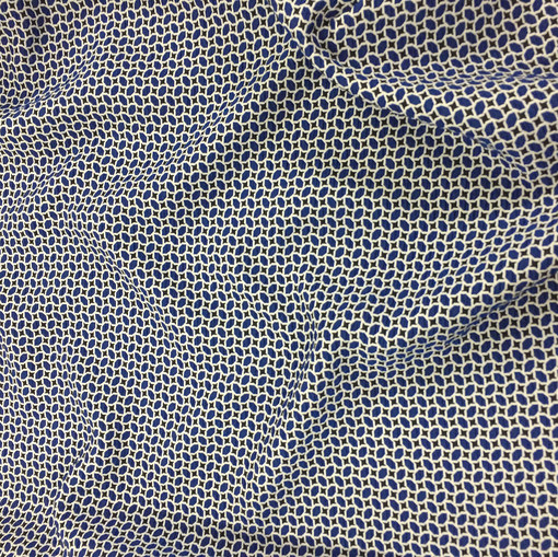 Жаккард хлопковый стрейч Gucci мелкая геометрия синего цвета