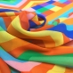 Шелк шифон купон принт Missoni в яркой цветовой гамме