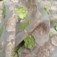Органза Naeem Khan розово-салатовые нашитые цветы
