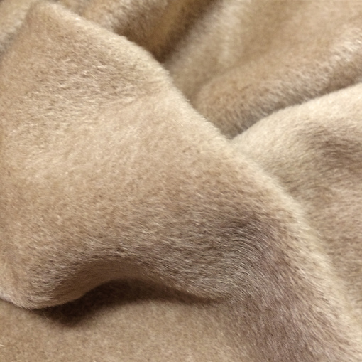 Ткань пальтовая с мелким ворсом песочного цвета