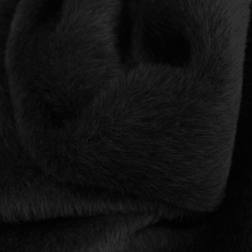 Ткань пальтовая легкая ворсовая черного цвета