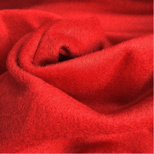 Ткань пальтовая малинового цвета с ворсом