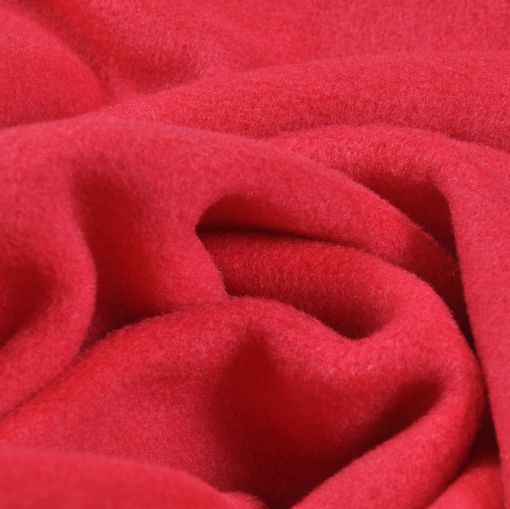 Пальтовая ярко-розово-красная не ворсовая ткань