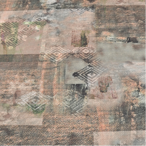 Пальтовая ткань с печатным рисунком в виде елочки и ромбов