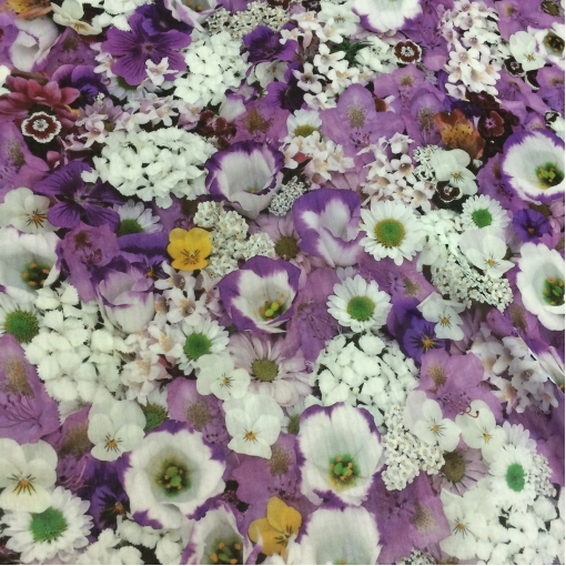 Шелк шифон принт Pierre Cardin сиреневые цветы