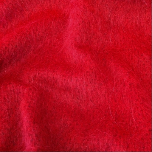 Ткань пальтовая с мохером цвета спелой вишни