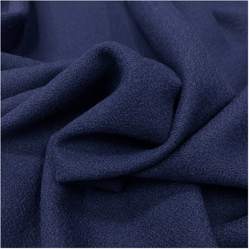Ткань пальтовая шерстяная буклированная тёмно-синего чернильного цвета