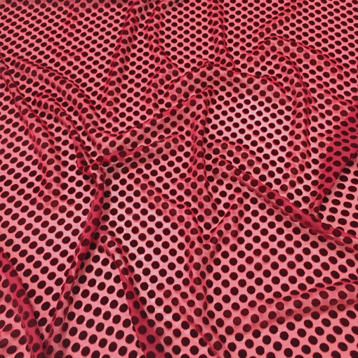 Сетка нарядная Valentino с бархатными горохами винного цвета