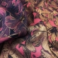 Жаккард нарядный двухсторонний с люрексом Blumarine лилии в малиново-золотой гамме
