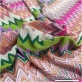 Трикотаж ажурный Missoni в розово-салатовой гамме с золотым люрексом