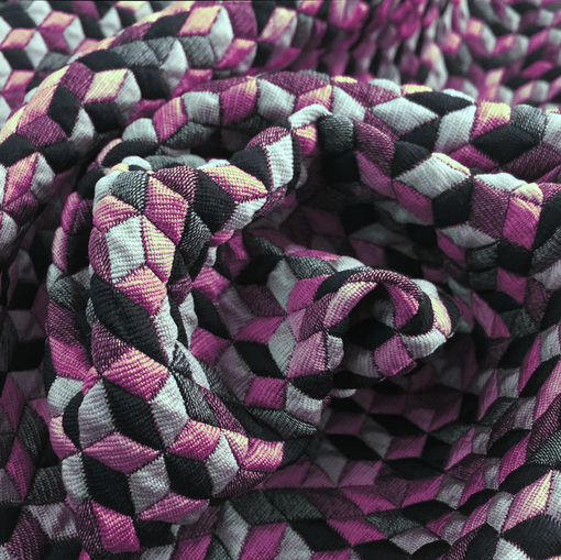Жаккард Prada 3D геометрия в лиловых тонах