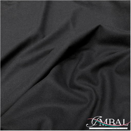 Ткань пальтовая шерстяная черного цвета 