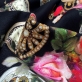 Хлопок стрейч под шанель принт D&G часы и розы на черном фоне
