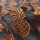 Шелковая органза с вышитыми желтыми ананасами 