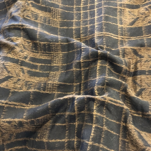 Ткань пальтовая с кашемиром дизайн Ferragamo цвета горького шоколада с ворсом