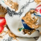 Жаккард Dolce & Gabbana с горохом и сердечками на молочном фоне