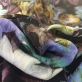 Креп вискозный плательный принт Gucci купон в сиреневых тонах