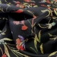 Шелк твил принт D&G имитация вышивки на черном фоне