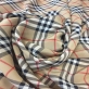 Шелк креповый тонкий принт Burberry классическая бежевая клетка