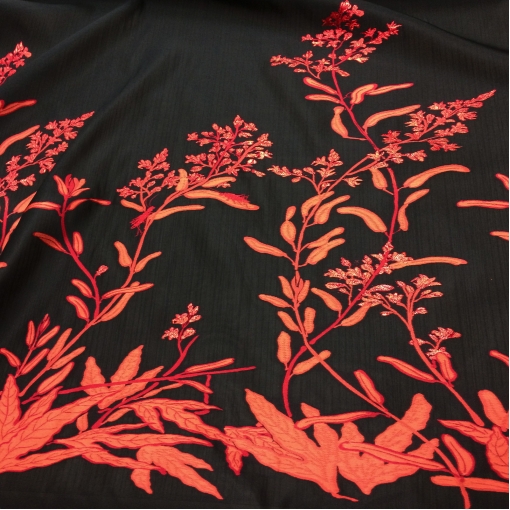 Органза шелковая дизайн Kenzo тканый цветочный купон с люрексом