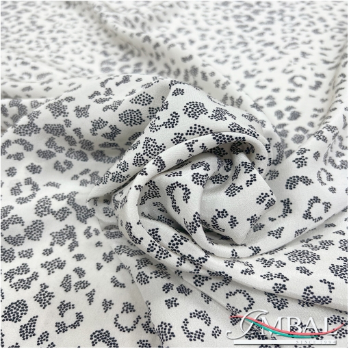 Шелк матовый блузочно-плательный принт Altuzarra стилизованный леопард на молочном фоне