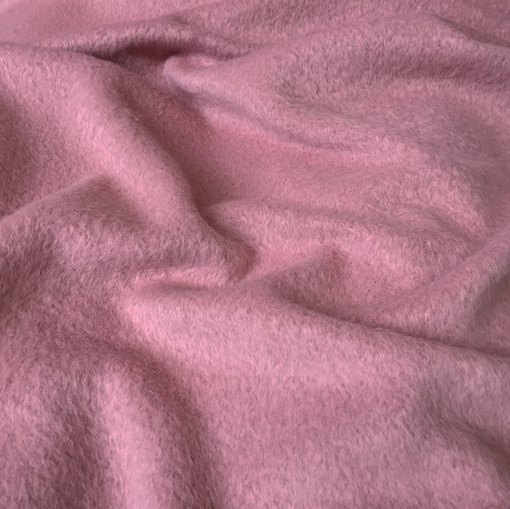Пальтовая ворсовая тёплая шерсть альпака розового цвета