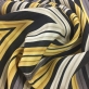  Шелк плательный принт Armani  купон желто-серые полосы