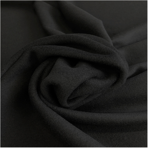 Ткань пальтовая шерсть с кашемиром Max Mara double face черного цвета 