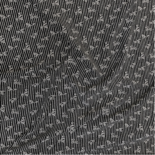 Шелк креповый принт Yves Saint Laurent горшки и логотипы в черно-белой гамме