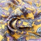 Шелк атласный принт ETRO пейсли на золотисто-абрикосовом фоне