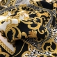 Шелк креповый принт Versace пэчворк: платки вензеля и леопард
