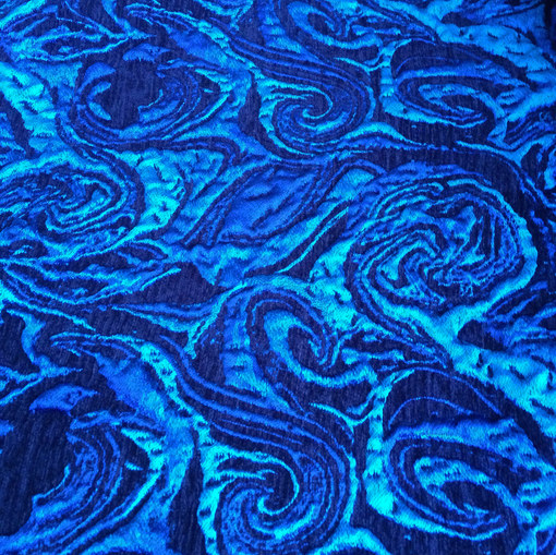 Жаккард пальтовый 3D в синей гамме