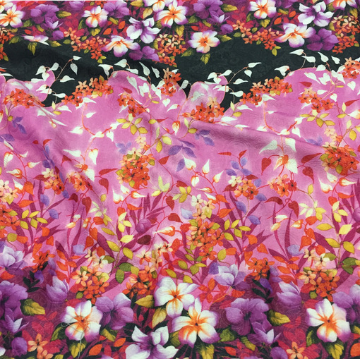 Жаккард костюмно-плательный LACROIX купон яркие цветы