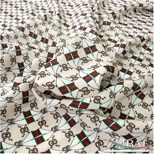 Шелк крепдешин плательно-рубашечный принт Gucci геометрия и символы