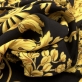 Шелк креповый матовый принт Versace большой платок вензеля на черном фоне